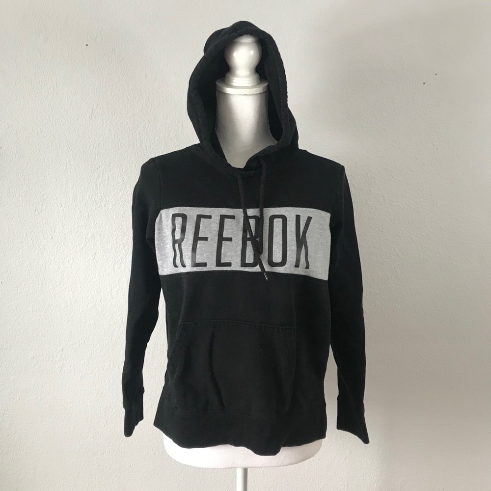 Reebok Black & Gray Hoodie Sweatshirt